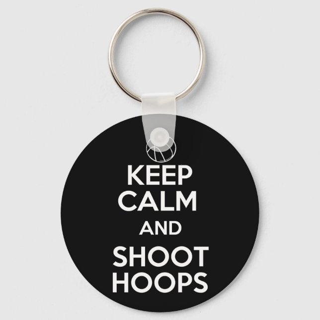 Keep Calm and Shoot Hoops Keychain (Front)