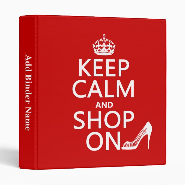 Keep Calm and Shop On - all colours Binder (Front/Spine)