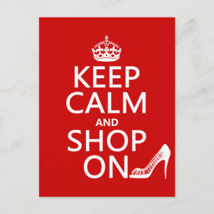 Keep Calm and Shop On - all colours Postcard