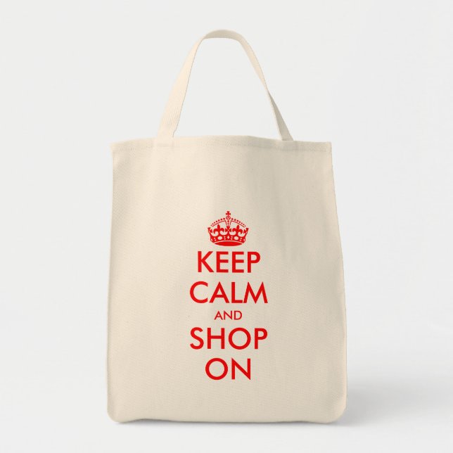 Keep calm and shop on bag | Customizable template (Front)
