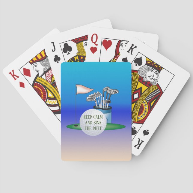 Keep Calm And Sink The Putt. Playing Cards (Back)