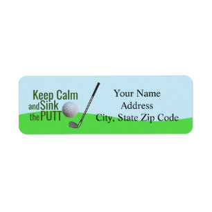 Keep Calm And Sink The Putt Return Address Label