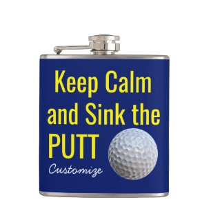 Keep Calm And Sink The Putt Vinyl Wrapped Flask