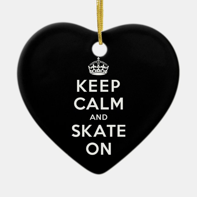 Keep Calm and Skate On Ceramic Ornament (Front)