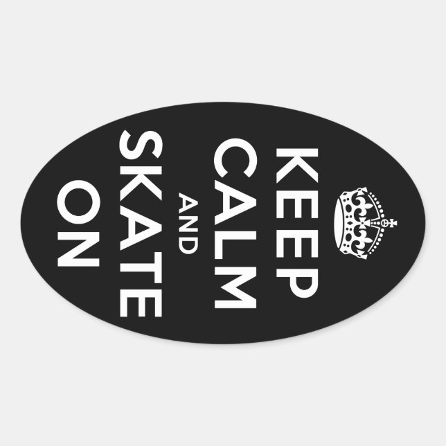 Keep Calm and Skate On Oval Sticker (Front)