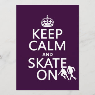 Keep Calm and Skate On (rollerskaters) Invitation