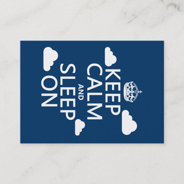 Keep Calm and Sleep On (customize colour) Business Card (Front)