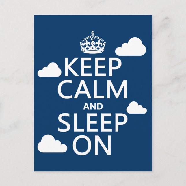 Keep Calm and Sleep On (customize colour) Postcard (Front)