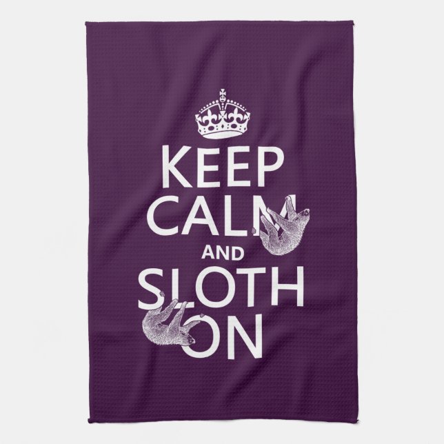 Keep Calm and Sloth On Kitchen Towel (Vertical)
