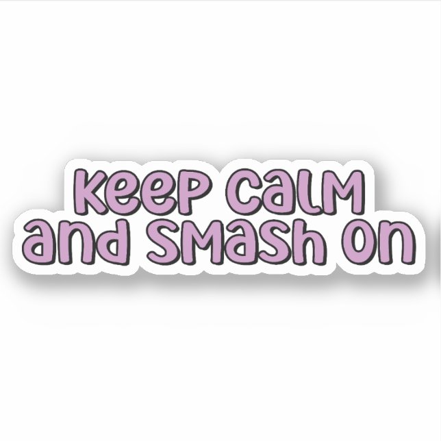 Keep Calm and Smash On Purple Pickleball (Front)