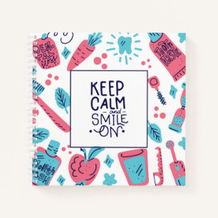 Keep Calm And Smile On Cute Phrase Notebook