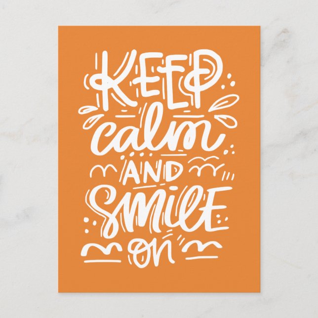 Keep Calm And Smile On Postcard (Front)