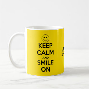 Keep Calm and Smile On Yellow Coffee Mug