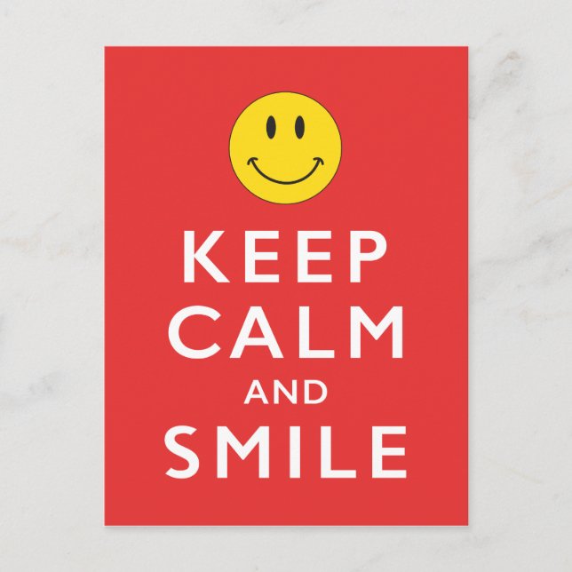 KEEP CALM AND SMILE POSTCARD (Front)