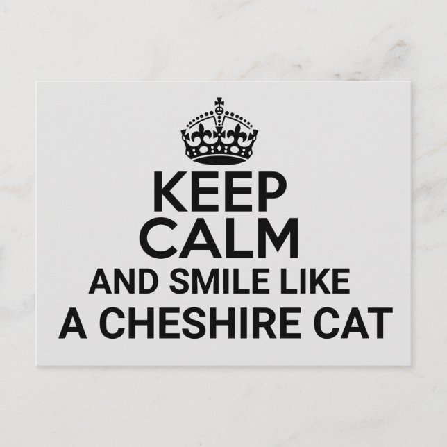 Keep Calm And Smile Postcard (Front)