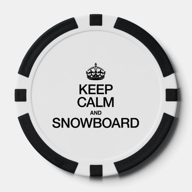 KEEP CALM AND SNOWBOARD POKER CHIPS (Front)