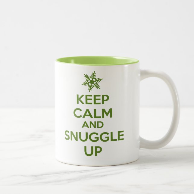 Keep Calm And Snuggle Up Mug (Green) (Right)