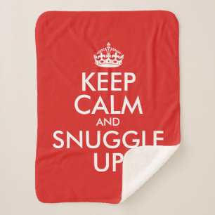 Keep Calm And Snuggle Up Personalized Sherpa Blanket