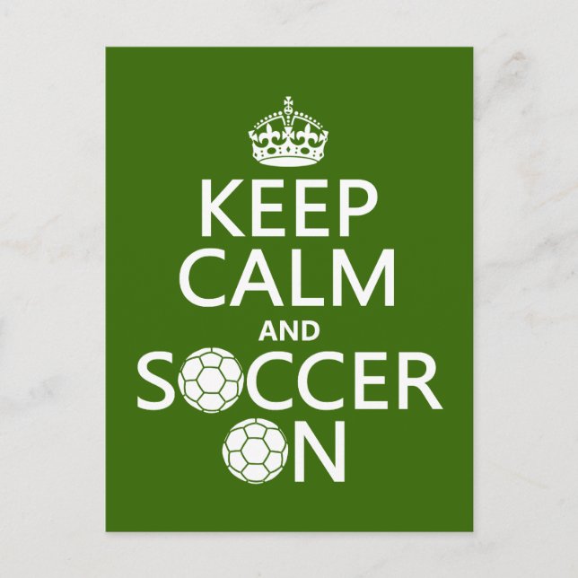 Keep Calm and Soccer On Postcard (Front)
