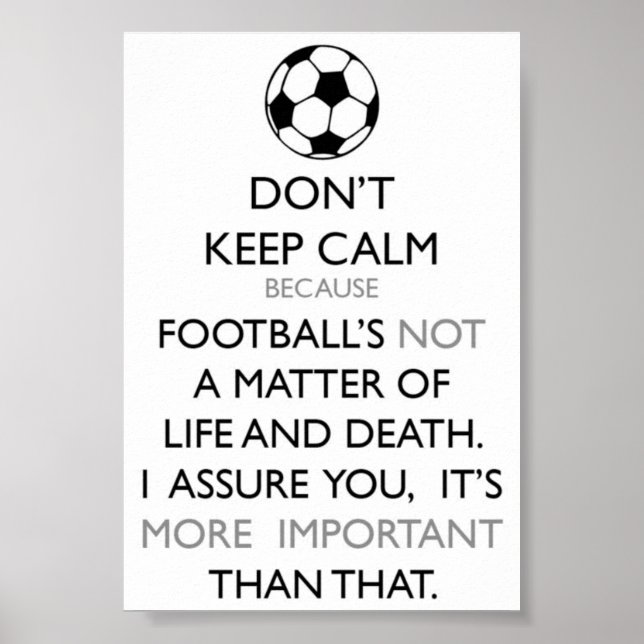 Keep Calm and Soccer Poster (Front)
