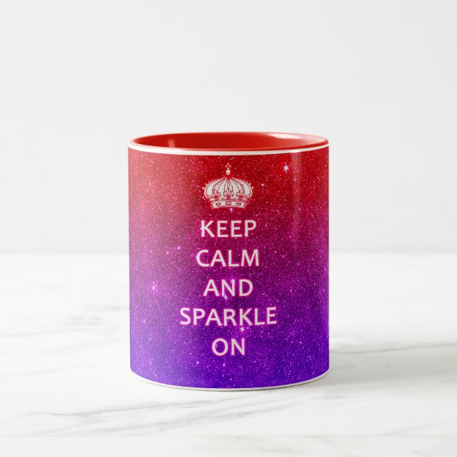 Keep Calm and Sparkle On Two-Tone Coffee Mug (Center)