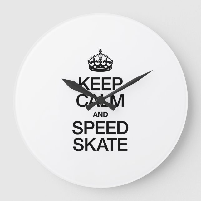 KEEP CALM AND SPEED SKATE LARGE CLOCK (Front)