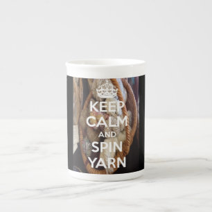 Keep Calm And Spin Yarn Bone China Mug