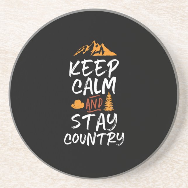 Keep Calm and Stay Country Vintage Retro Coaster (Front)