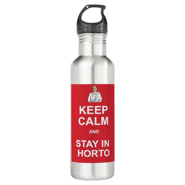Keep calm and stay in horto 710 ml water bottle (Front)