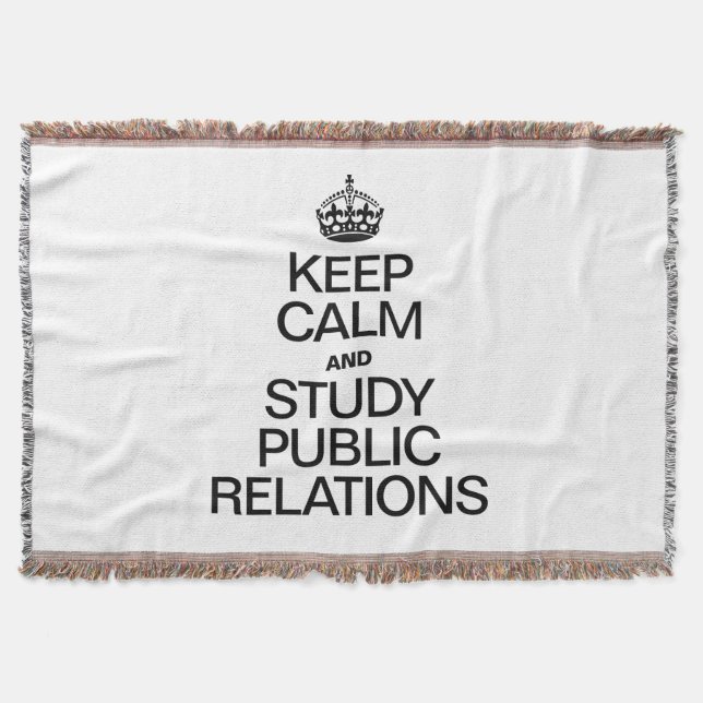 KEEP CALM AND STUDY PUBLIC RELATIONS THROW BLANKET (Front)