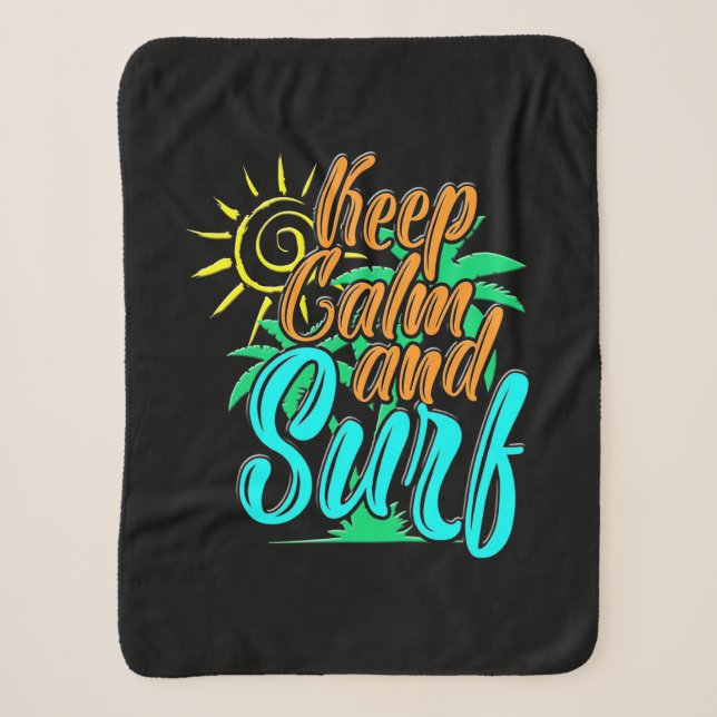 Keep Calm And Sulf Sherpa Blanket (Front)
