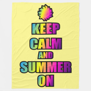 Keep Calm And Summer On Fleece Blanket
