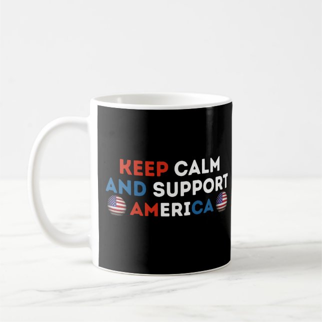 Keep Calm And Support America Soccer Coffee Mug (Left)