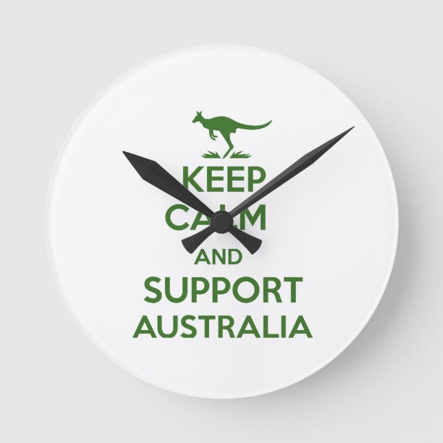 Keep Calm and support Australia Round Clock (Front)