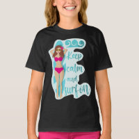Keep calm and surf on brunette girl T-Shirt