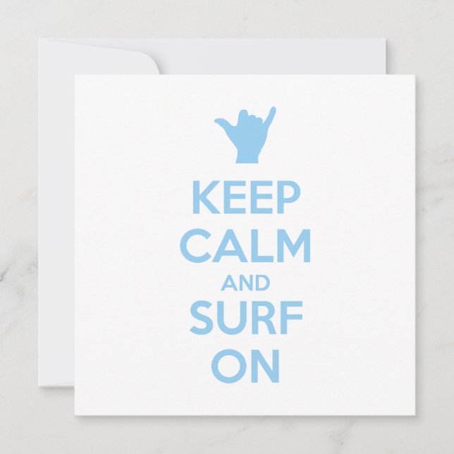 Keep Calm and Surf On Invitation (Front)