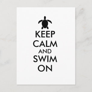 Keep Calm and Swim On Honu Sea Turtle Custom Postcard