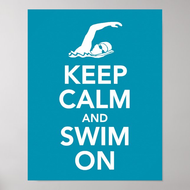 Keep Calm and Swim On print (Front)