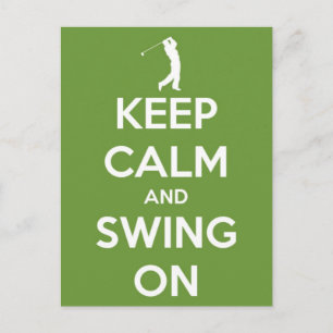 Keep Calm and Swing On Green Postcard