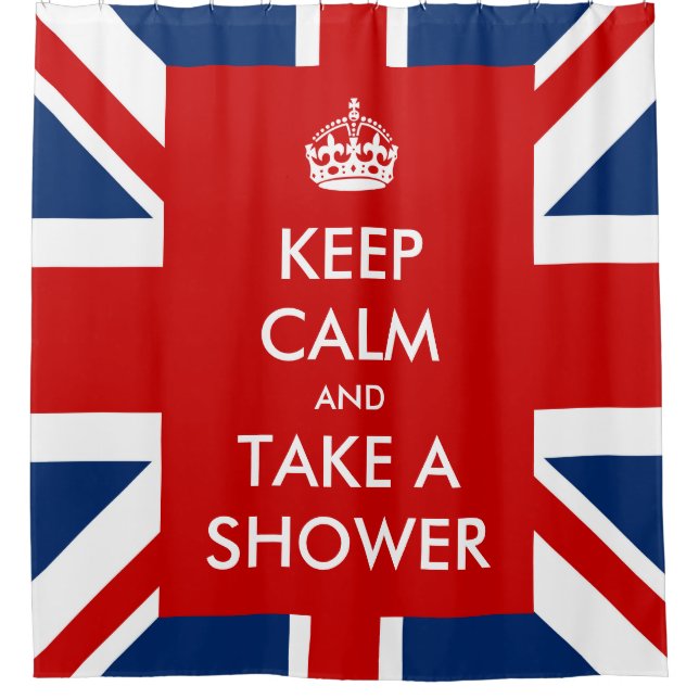 Keep Calm and Take A Shower and UK Flag Union Jack (Front)