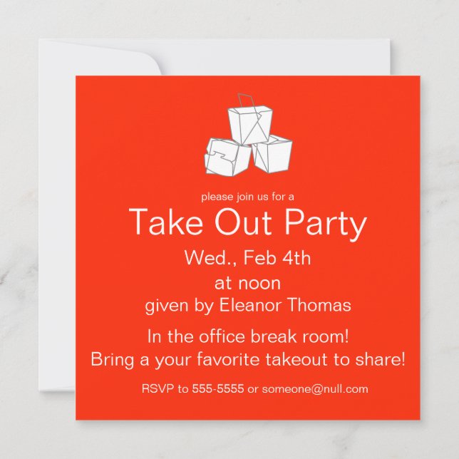 KEEP CALM AND TAKE OUT Invitation (Back)