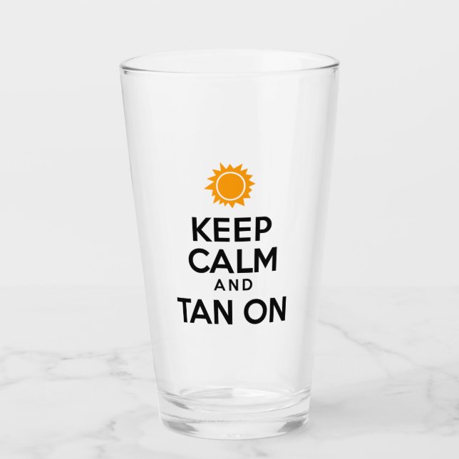 Keep Calm And Tan On Sun Icon Glass (Front)