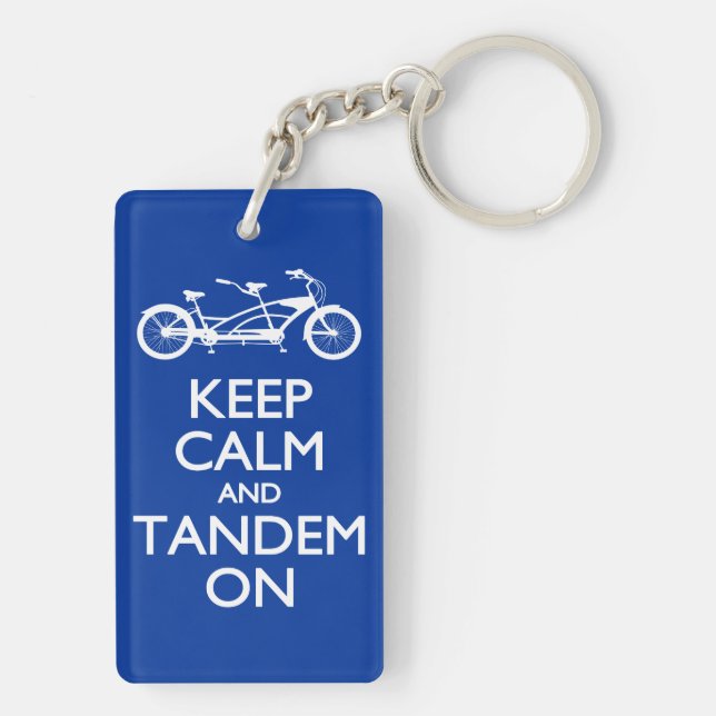 Keep Calm and Tandem On Keychain (Back)