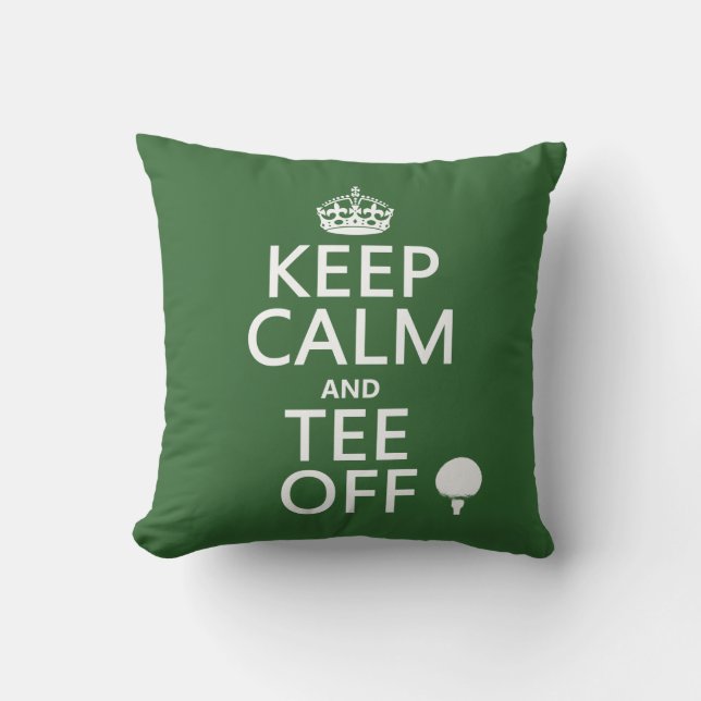 Keep Calm and Tee Off - Golf presents, all Throw Pillow (Front)