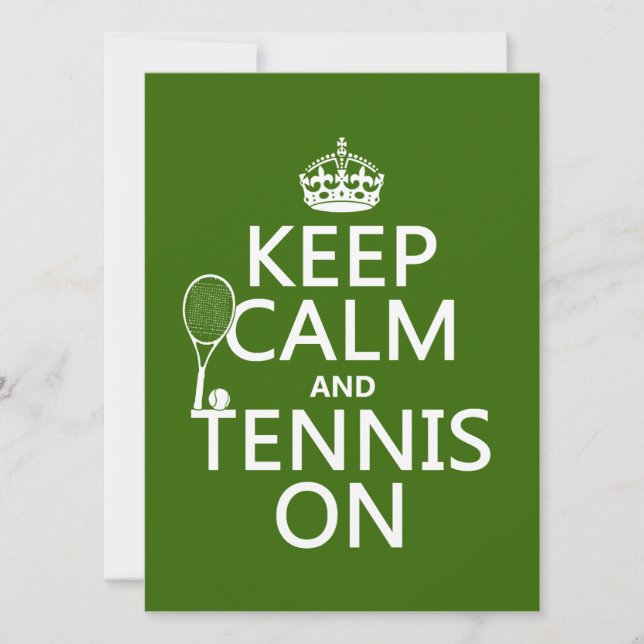 Keep Calm and Tennis On (any background colour) Invitation (Front)