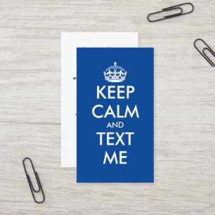 Keep Calm and text me cool business card template