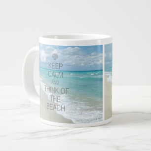 Keep Calm and Think of the Beach Large Coffee Mug