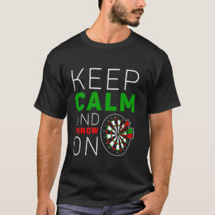 Keep Calm And Throw On Dartboard Motif T-Shirt