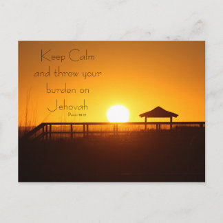 Keep Calm and Throw your Burden on Jehovah Postcard