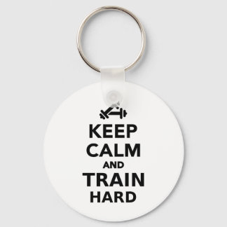 Keep calm and train hard keychain